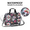 Adornori Sugar Skull Flowers Laptop Bag 15.6 Inch Waterproof Laptop Sleeve Case with Shoulder Straps Computer Case Cover Slim Briefcase for Men and Women view 2