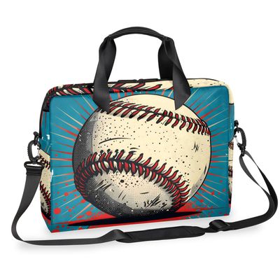 Adornori Baseball Sports Laptop Bag 15.6 Inch Waterproof Laptop Sleeve Case with Shoulder Straps Computer Case Cover Slim Briefcase for Men and Women
