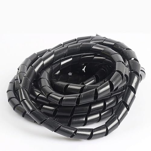 1pcs Black PE Spiral Cable Sleeve 4-30mm - Durable Wire Organizer for PC, TV, and Desk Cables(18mm)
