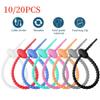 18cm Silicone Reusable Bag Ties Twist Wire Fasten Cable Zip Tie Headset Data Lines Wire DIY Universal(10PCS Black) view 2