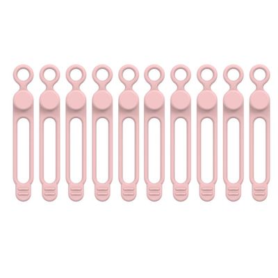 10pcs Silicone Cable Ties Set Elastic Reusable Cord Organizer Wire Clip Bandage Cable Wire Storage Harness Strap(E)