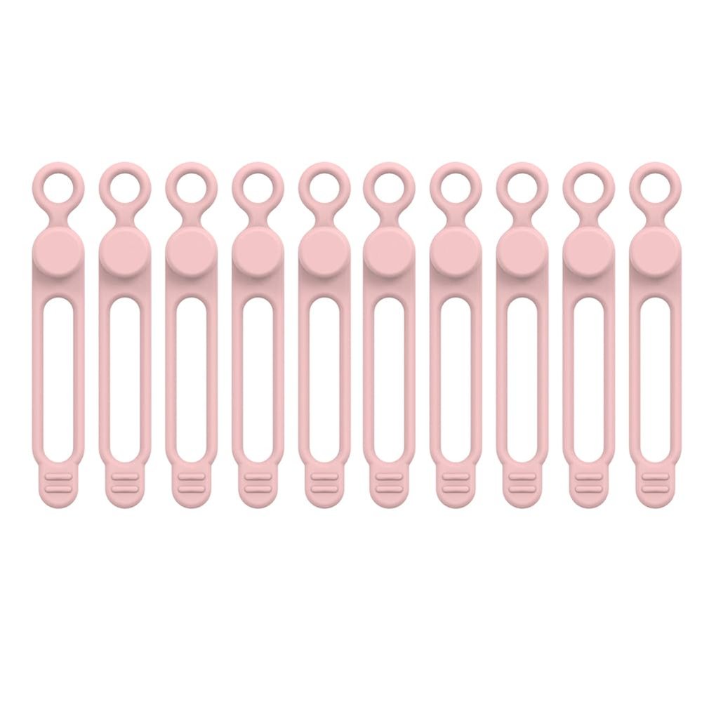 10pcs Silicone Cable Ties Set Elastic Reusable Cord Organizer Wire Clip Bandage Cable Wire Storage Harness Strap(E)