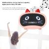AYQEBNC Mini Cartoon Speaker with Dual Alarm Clocks, Multifunctional Cute Cat Ear Design for Bedroom Office Green/2257(Light Red) view 2