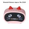 AYQEBNC Mini Cartoon Speaker with Dual Alarm Clocks, Multifunctional Cute Cat Ear Design for Bedroom Office Green/2257(Light Red) view 4
