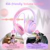 TONOSHARK Kids Wired Headphones with Microphone, Volume Limited to 85/94dB Earphone for Boys & Girls, Foldable 3.5mm Jack Headset for School & Travel, Includes Portable Case(Purple) view 3