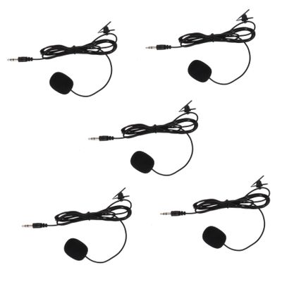BESPORTBLE 5Pcs Portable Wired Microphone Compact Clip Mics for Phones and Cameras Lightweight Design for Interviews Teaching and Presentations