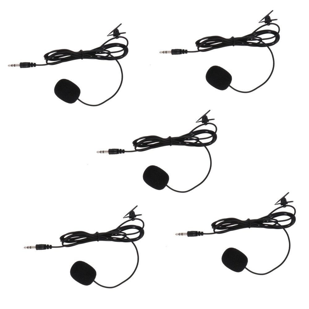 BESPORTBLE 5Pcs Portable Wired Microphone Compact Clip Mics for Phones and Cameras Lightweight Design for Interviews Teaching and Presentations