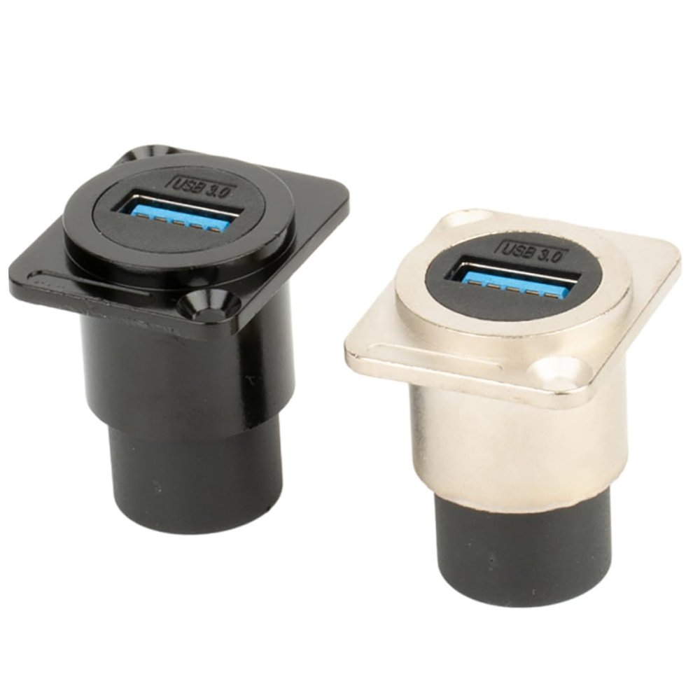 OSALADI 2pcs USB Panel Mount Coupler USB Flush Mount Connector for Easy Installation Compatible Desktops and Laptops High-Speed Data Transfer