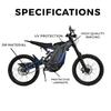 Carbon Fiber Surron Light Bee Graphics Kit Wrap - Hex Blue - Sur-Ron Skin - Premium 3M Vinyl Protective Wrap Decal Cover - Easy to Apply | Crafted in The USA by MightySkins view 2