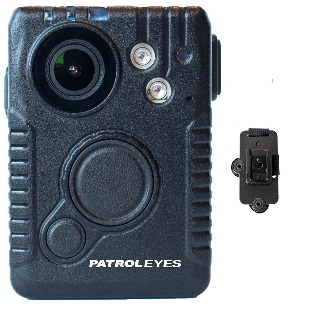 PatrolEyes Pro 1080P HD 12 Hour Auto Infrared One Touch Recording Audio Video Photo Police Law Enforcement Heavy Duty Body Camera with Molle Outer Carrier Vest Mount PE-DV10-PRO