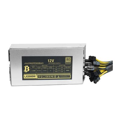 ORKDFJ 2000W/2200W ETH Power Supply Desktop Single-Channel Power Supply for BTC Bitcoin Ethereum Server Stable Speed Miner Mining(2200W)
