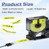 Esaytool 30 X Compatible with Dymo Vinyl Permanent Label Tape 18432 A18432 Black on Yellow 12mm 1/2 inch x 18 Feet Replacement for Rhino 1000 3000 5200 4200 5000 6000 3M PL100 PL200 PL300 Label Maker view 2
