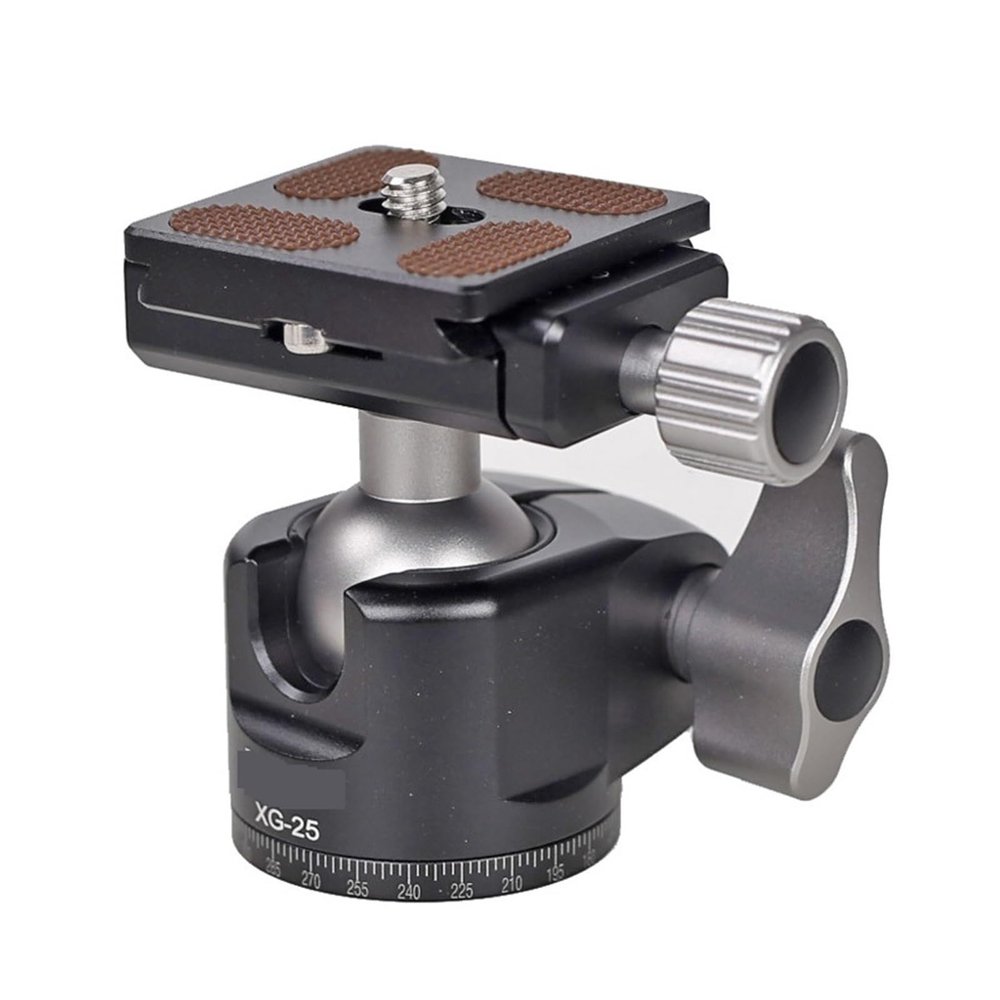 XG-25 Camera Panoramic Tripod Ball Head 360 Degree Quick Release Ballhead Mount Aluminum Alloy Ball Head with 1/4 Screw