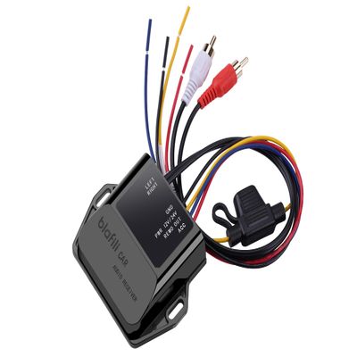 blafili CAR Bluetooth 5.2 Receiver aptX Adaptive, aptX HD, AAC, SBC 12V/24V Compatible, Remote Trigger, Stereo RCA Output Wireless A2DP Adapter for Car, Truck, Marine, Powersport Audio Systems