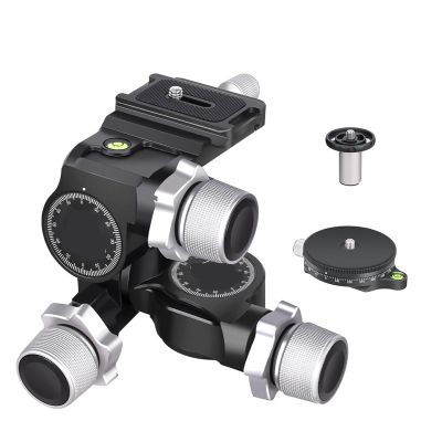 GR5 CNC Aluminum Alloy 3 Way Geared Tripod Head Load Capacity 6kgNet Weight 811g for Photography Camera(GR5 Kit)