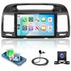 8 Core 4G+64G Qual-comm Snap-Dragon Chip Stereo for Toyota Camry 2000-2006 (Not Fit-J.B.L), Carplay Radio Android auto, 5GWiFi GPS, 9 inch IPS Touch Screen, Bluetooth 5.1 AHD Backup Camera view 1