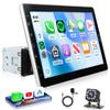 10.1 inch Single Din Car Stereo CarPlay Android Auto Mirror Link, KYNNT Detachable Touch Screen Car Radio with BT FM/EQ/USB/AUX/TF/SWC/MIC Car Audio Receiver Backup Camera view 1