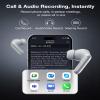 RecDot AI Voice Recorder Earbuds, viaim AI Meeting Assistant with Transcription, 78 Languages, FlashRecord, to-Do Lists & Summaries with viaim AI, 48dB ANC for Meetings, Interviews & Lectures, Sliver view 4