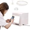 22cm Light Box Portable Photo Box Booth with 3000-5500k Adjustable Brightness, Mini Photo Studio Tent Jewelry Light Box for Product Photography, 360 Electric Rotating Turntable view 1