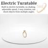 22cm Light Box Portable Photo Box Booth with 3000-5500k Adjustable Brightness, Mini Photo Studio Tent Jewelry Light Box for Product Photography, 360 Electric Rotating Turntable view 3