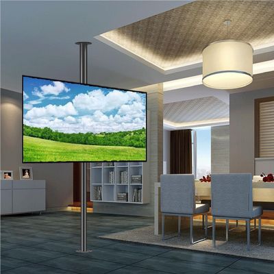 360 Degree TV Floor Stand TV Ceiling Mount, Adjustable Bracket Partition Wall Rotating Rack Rotating TV Cabinet Rotating Base Up To 110 Lbs, Fits 32 75inch LED Screen Display,200-295cm
