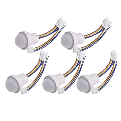 AEHON 5/10pcs Pir Infrared Motion Automatic Light Sensor IR Detector Switch 12V 24V DC 110V 220V AC Human Body Induction Night Lamp(5pcs 100-240VAC)