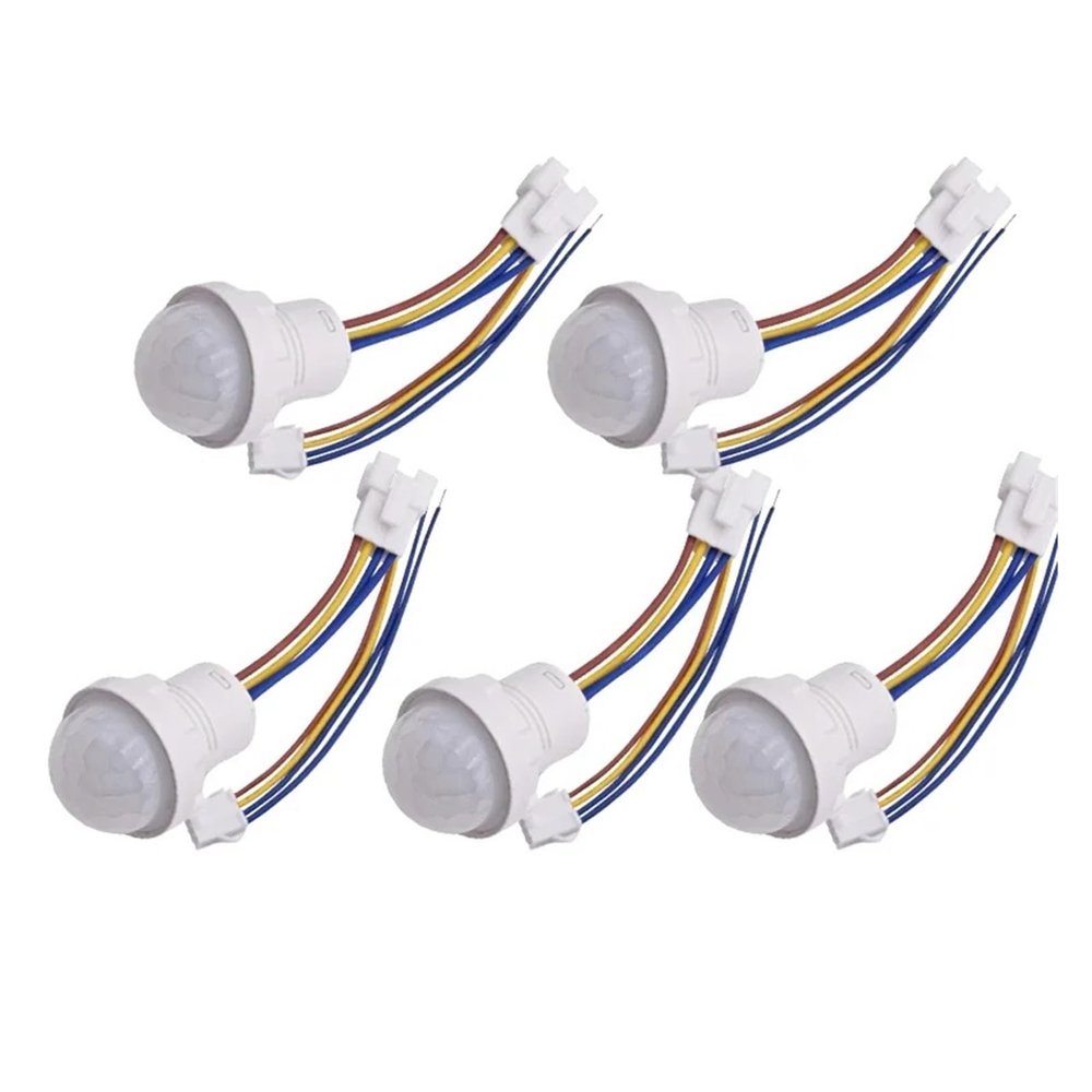 AEHON 5/10pcs Pir Infrared Motion Automatic Light Sensor IR Detector Switch 12V 24V DC 110V 220V AC Human Body Induction Night Lamp(5pcs 100-240VAC)