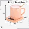 55C Ceramic Mug Warmer with Heating Pad, Color, Key Button Control, Us Plug, Includes Gift Box view 2