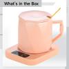 55C Ceramic Mug Warmer with Heating Pad, Color, Key Button Control, Us Plug, Includes Gift Box view 3