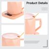55C Ceramic Mug Warmer with Heating Pad, Color, Key Button Control, Us Plug, Includes Gift Box view 4