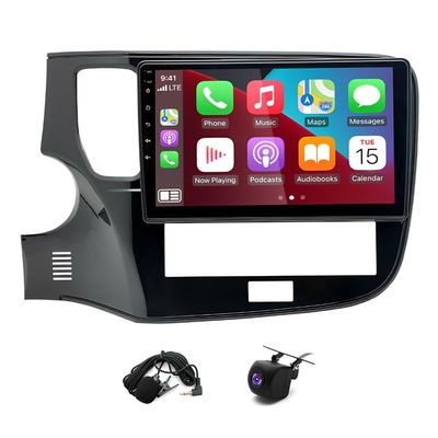 10" Double Din Car Radio Stereo with Wireless w/carplay w/Android 13 Auto for Mitsubishi Outlander 2020-2022 IPS Car Audio Receiver w/WiFi GPS w/Bluetooth AHD Backup Camera Mic,SWC/FM, 2+32G