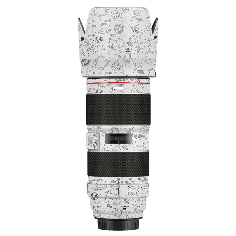 Mebont Camera Decal Skin for Canon EF 70-200mm F2.8L is III USM 3M Material Sticker Waterproof Lens Protector(Space White)