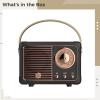 Wireless Retro Speaker, Portable Mini Radio for Kitchen, Office, Party, Black view 3