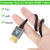 Thsucords Ultra Thin 8K 4K HDMI Cables 15FT 3 Pack, Slim & Flexible Soft High Speed HDMI 2.1 Lead Support 4K@120Hz 8K@60Hz 48Gbps for Roku TV/HDTV/PS5/Blu-ray view 2