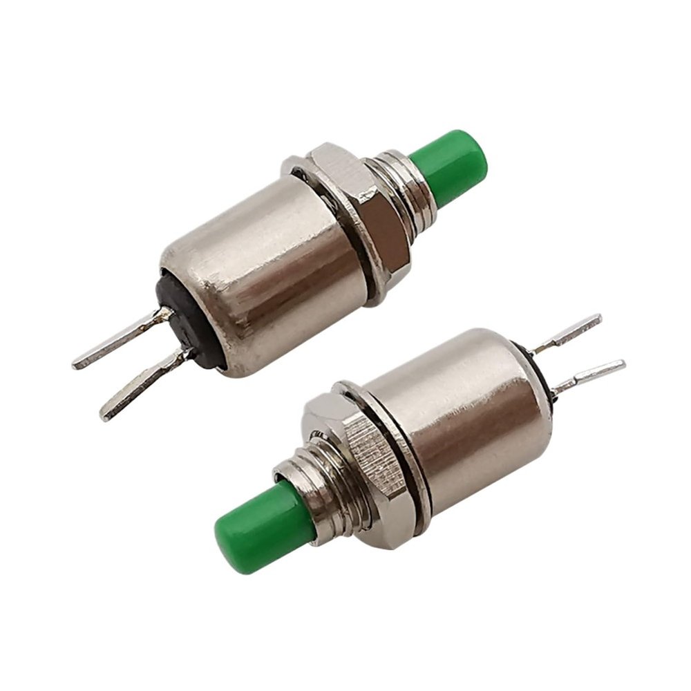 2/5/10Pcs DS 402 Self-Reset/Momentary Micro Push Button Switch 5mm Metal Mini 2PIN Switch Red Green Black(Green,2Pcs)