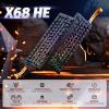 ATTACK SHARK X68 HE Wired Magnetic Keyboard with X3 Wireless Gaming Mouse Combos, 8KHz Rapid Trigger Keyboard, 0.01mm RT Accuracy, 49g Superlight Mouse, PAW3395, 26000 DPI - Black Contours view 2