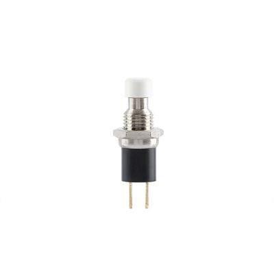 5pcs/1pcs PB05A 7mm ON-Off 2Pin Latching Self Locking SPST Normally Open Mini Push Button Switch GildingMetal Switch(White,1 Piece)