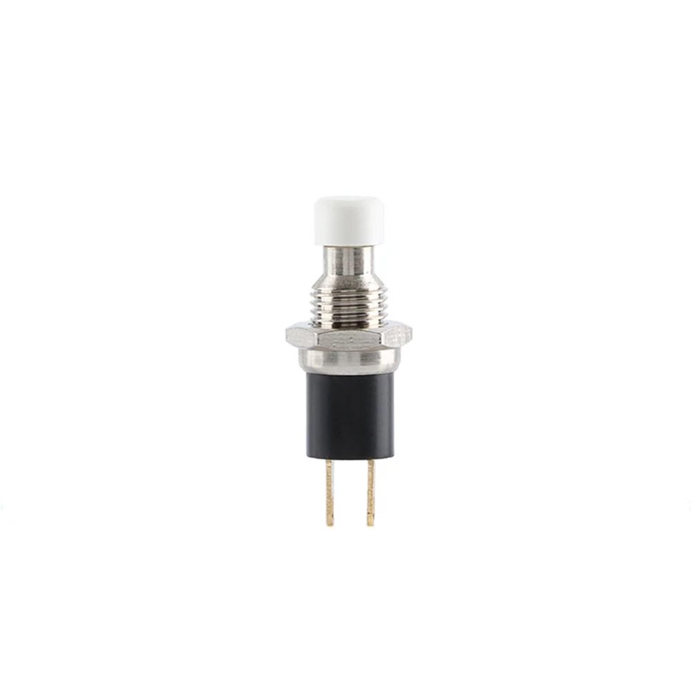 5pcs/1pcs PB05A 7mm ON-Off 2Pin Latching Self Locking SPST Normally Open Mini Push Button Switch GildingMetal Switch(White,1 Piece)