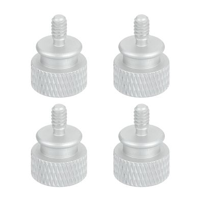 MECCANIXITY 4Pcs #6-32 UNC Aluminum Thumb Screws, 12x16mm(ODxH) Computer Case Thumb Screws for PC Side Panel Motherboard Mounting Screw, White