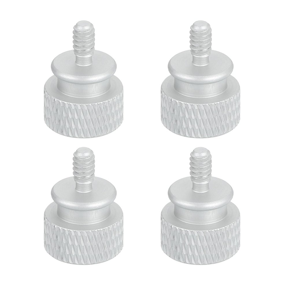 MECCANIXITY 4Pcs #6-32 UNC Aluminum Thumb Screws, 12x16mm(ODxH) Computer Case Thumb Screws for PC Side Panel Motherboard Mounting Screw, White