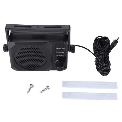 Mtlavishness Car Mobile Radio External Speaker Adjustable Volume 4 Meter Line Length Mono Playback Small Size Clear Sound ABS Material for in Car Use