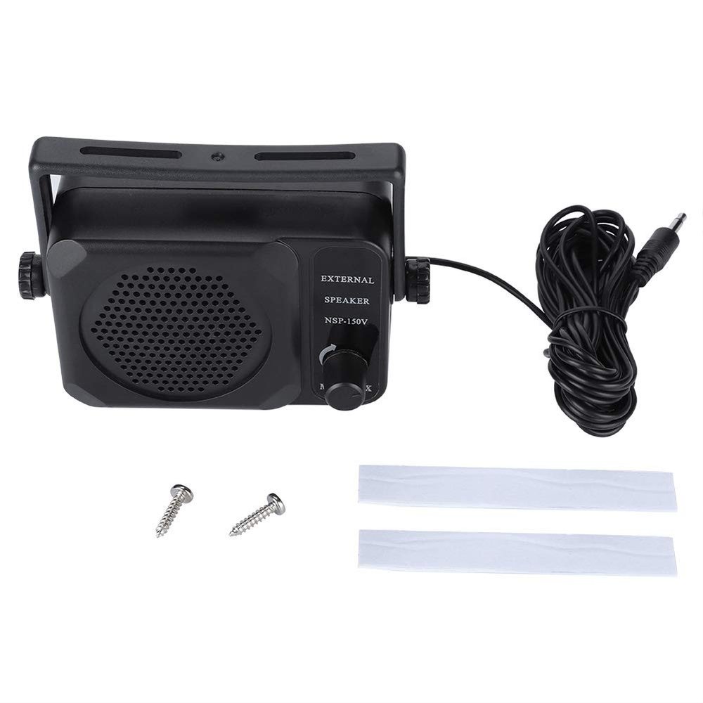 Mtlavishness Car Mobile Radio External Speaker Adjustable Volume 4 Meter Line Length Mono Playback Small Size Clear Sound ABS Material for in Car Use