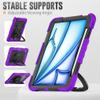 Anti-yellowing tablet cover Compatible with iPad Air 11 Inch (M3) 2025 Case with Pencil Holder+Screen Protector, Full Body Protective Rugged Cover Rotating Handle Silicone Case Stylus pen holder table view 4