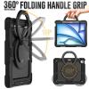 Anti-yellowing tablet cover Compatible with iPad Air 13 Inch M2 2024 Full Body Protective Case with Pencil Holder+Screen Protector, Heavy Duty Rugged Cover Rotating Handle Silicone Case Stylus pen hol view 2