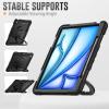 Anti-yellowing tablet cover Compatible with iPad Air 13 Inch M2 2024 Full Body Protective Case with Pencil Holder+Screen Protector, Heavy Duty Rugged Cover Rotating Handle Silicone Case Stylus pen hol view 4
