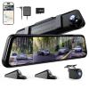 360 Degree View 4 Channel Mirror Dash Cam Detached Camera for CarsDash Cam Front and Rear Side(Left,Right),12'' Rear View Mirror Camera1080Px4,WiFi,Night Vision,GPS,Parking Monitor,Free 128GB Card view 1