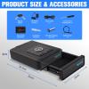 WJIECO Biometric Smart Gun Safe with Phone Charging for Handgun - Biometric Gun Safe 3 Ways Quick Access with Fingerprint/Keypad/Key Lock for Bedside Nightstand or Car with LCD view 2