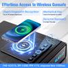 WJIECO Biometric Smart Gun Safe with Phone Charging for Handgun - Biometric Gun Safe 3 Ways Quick Access with Fingerprint/Keypad/Key Lock for Bedside Nightstand or Car with LCD view 4