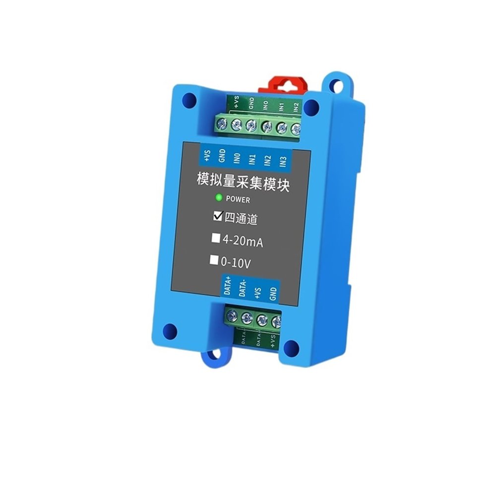 Flozari Analog to Digital Signal RS485 Repeater Photoelectric Isolation Industrial Grade RS485 Hub 2-Port Signal Amplifier Anti-Interference Lightning Protection(4 Port,Mv or v Switch)