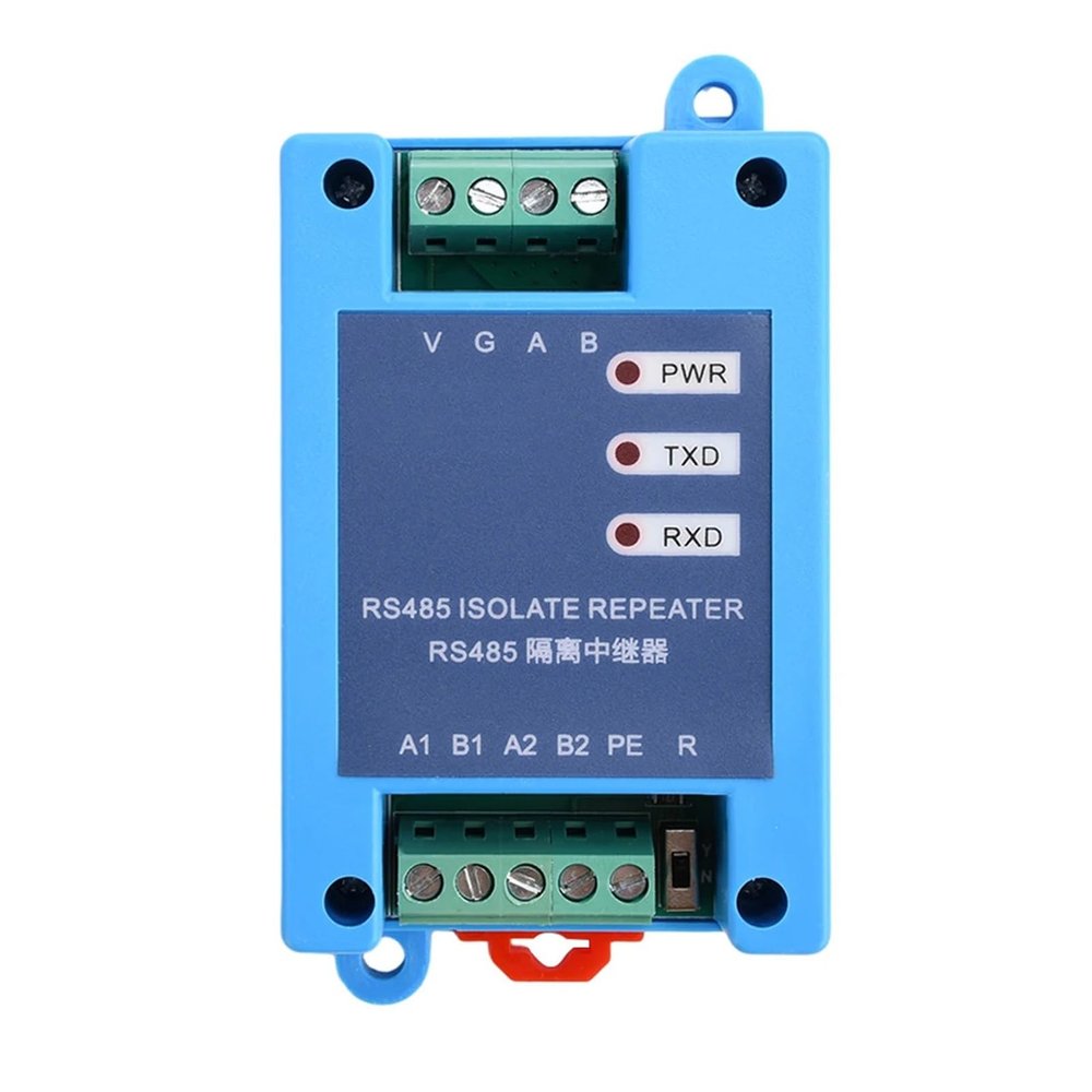 Flozari Analog to Digital Signal DC12-36V RS485 Isolation Repeater Hub 2-Port Communication Isolation Module Signal Amplifier